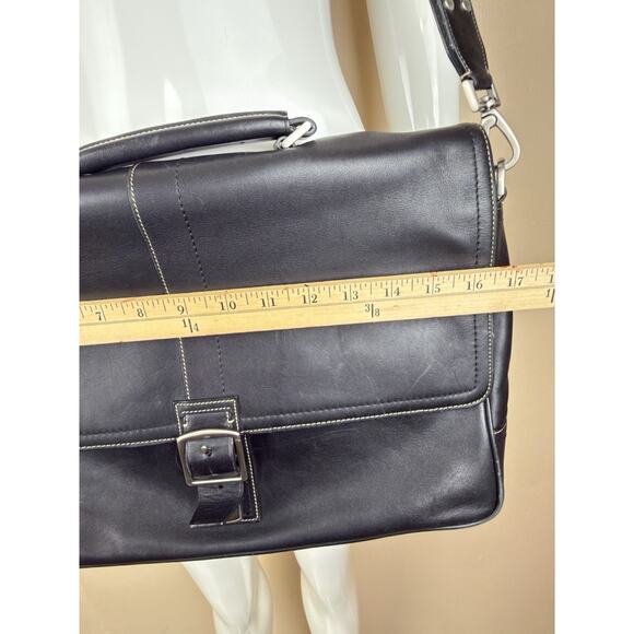 Coach Transatlantic 70035 Black Leather Men’s Laptop Briefcase Messenger 16x11 - Picture 15 of 16